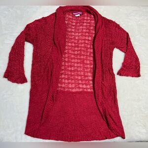 Cozy Red Women's Knit Sweater Cardigan